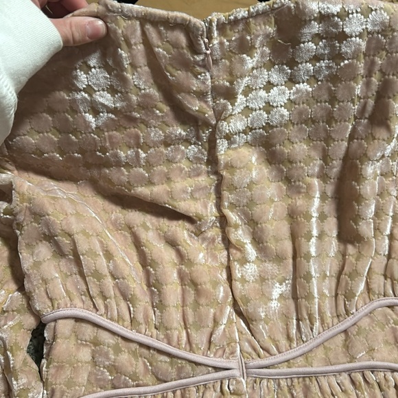 NWT 
Light cream velvet and feather dresss - Picture 2 of 3